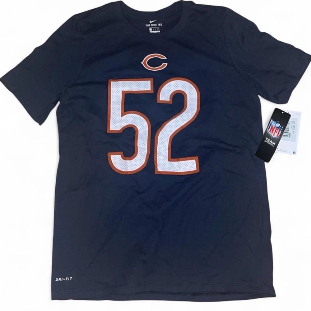 Nike Navy Chicago Bears #52 Dri-FIT Tee with Orange/White Accents